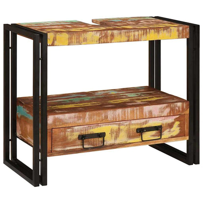 Armadio da bagno Multicolore Legno Recuperato Massello