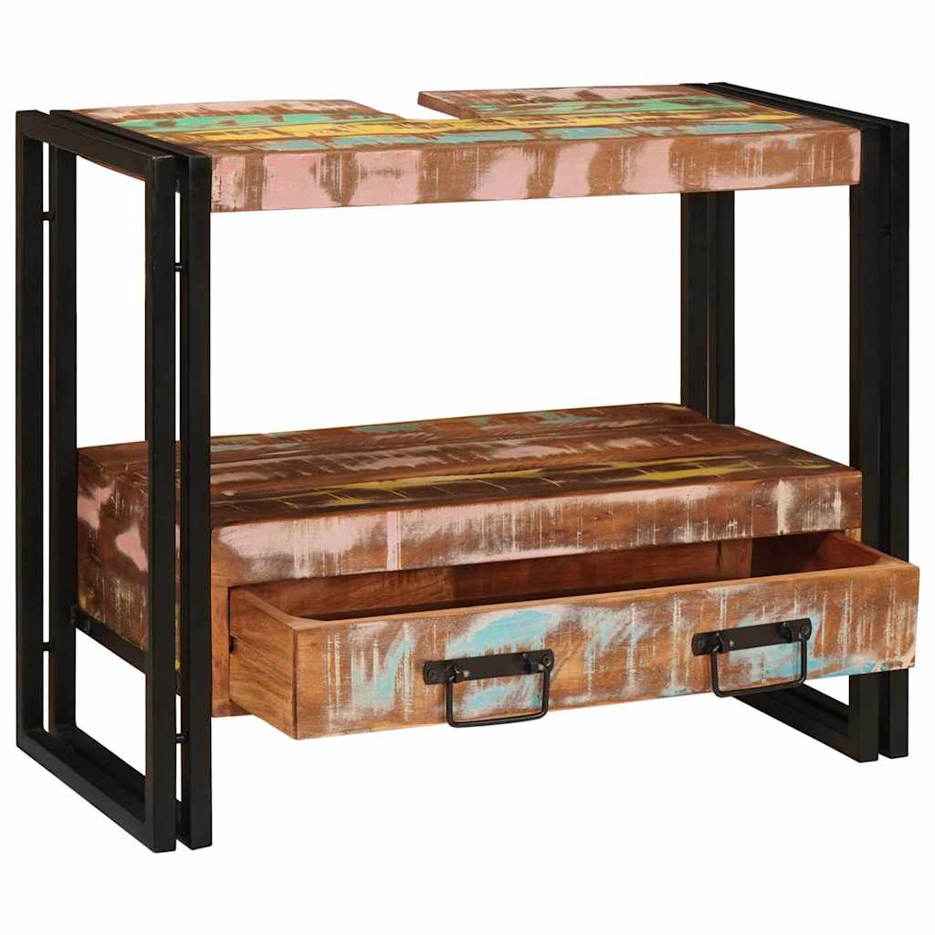 Armadio da bagno Multicolore Legno Recuperato Massello