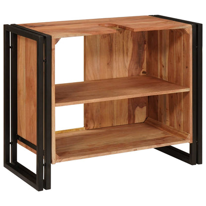 Armadio sottolavello con porta Marrone Legno di Acacia Massello