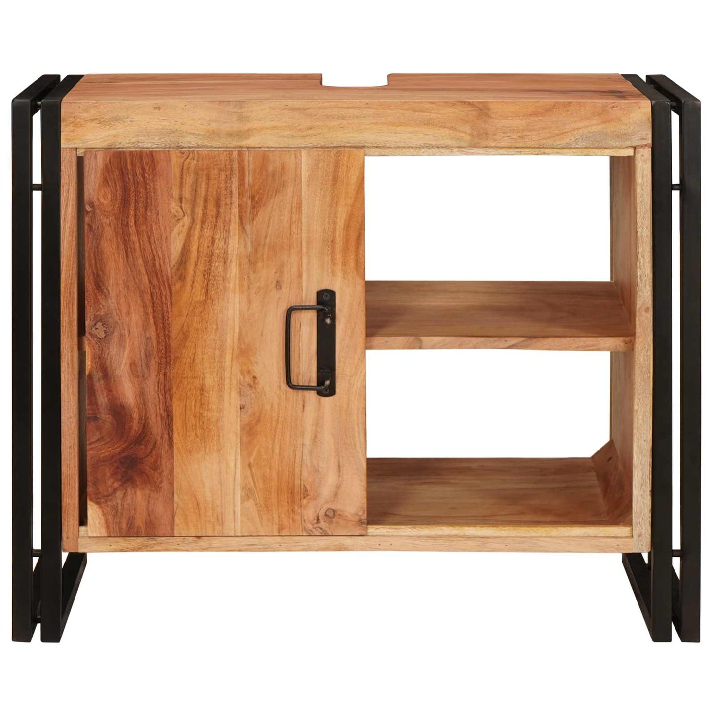 Armadio sottolavello con porta Marrone Legno di Acacia Massello
