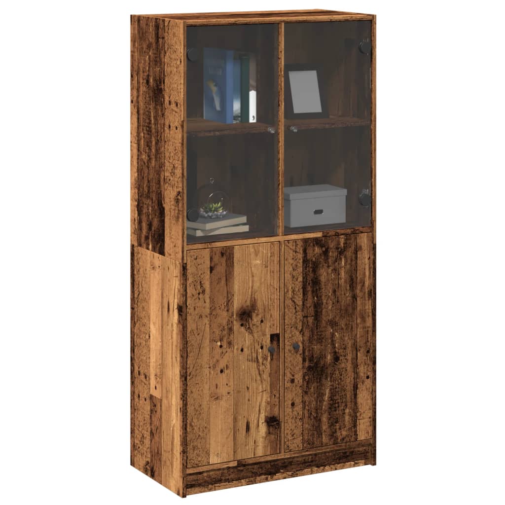 Credenza con Ante Legno Antico 68x37x142cm in Legno Multistrato