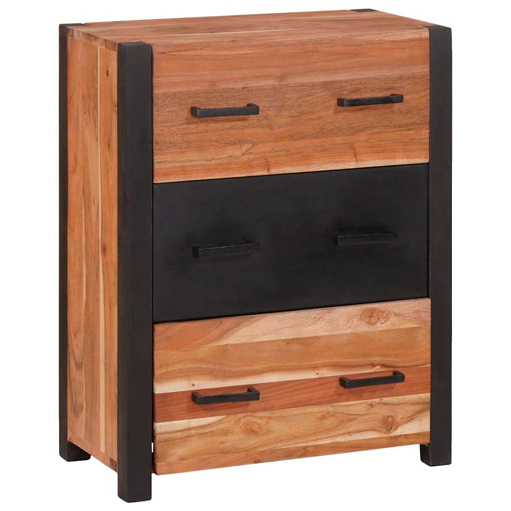 Credenza 3 pcs Marrone 55 x 30 x 75 cm Legno di Acacia Massello
