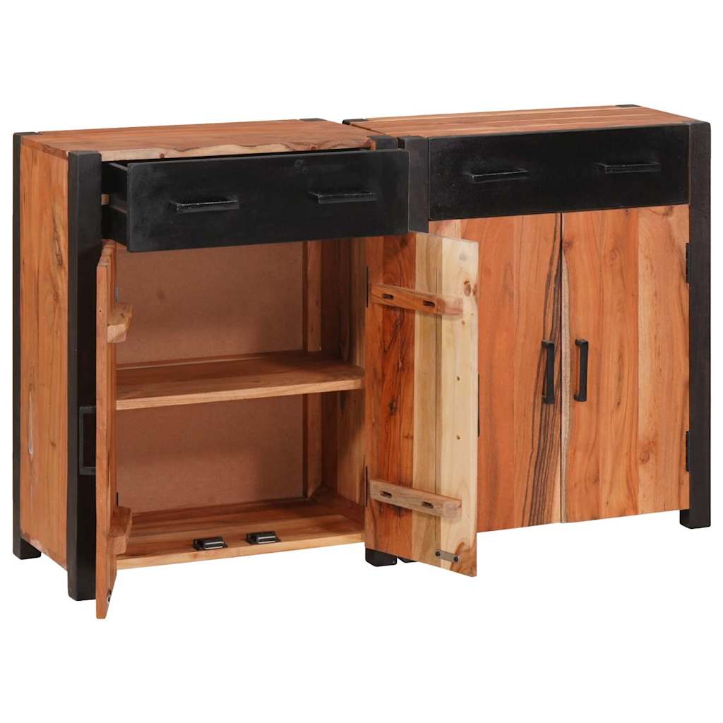 Credenza con cassetto 2 pcs Marrone 110 x 30 x 75 cm