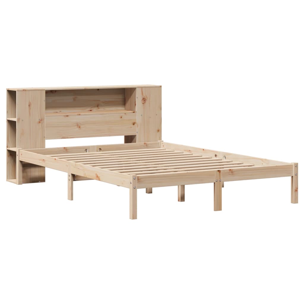 Letto Libreria senza Materasso 140x190 cm in Legno di Pino