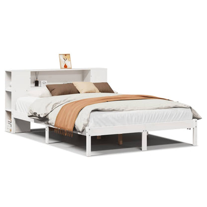 Letto Libreria senza Materasso Bianco 150x200 cm Legno di Pino