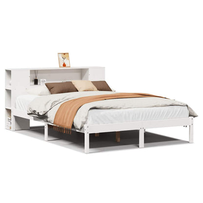 Letto Libreria senza Materasso Bianco 160x200 cm Legno di Pino