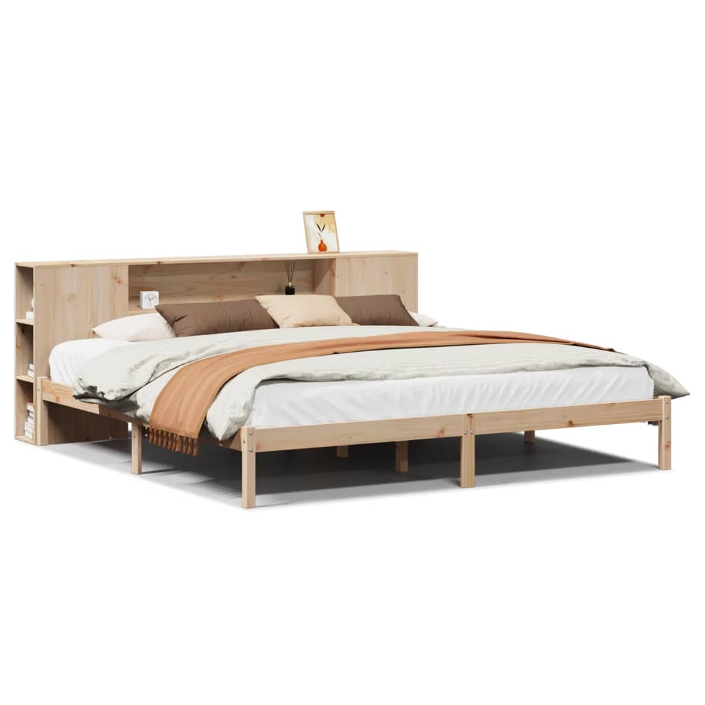 Letto Libreria senza Materasso 180x200 cm in Legno di Pino