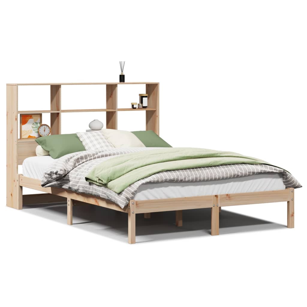 Letto Libreria senza Materasso 140x190 cm in Legno di Pino