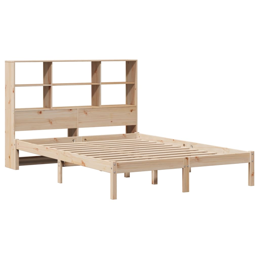 Letto Libreria senza Materasso 140x200 cm in Legno di Pino