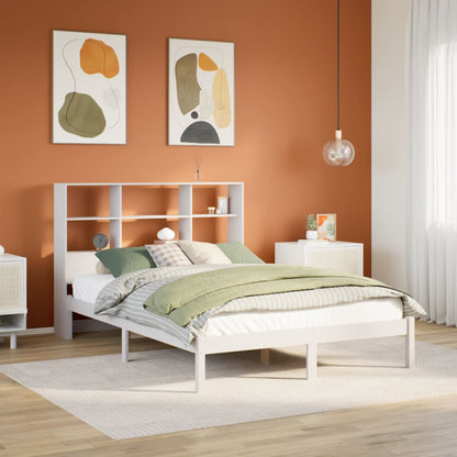 Letto Libreria senza Materasso Bianco 160x200 cm Legno di Pino