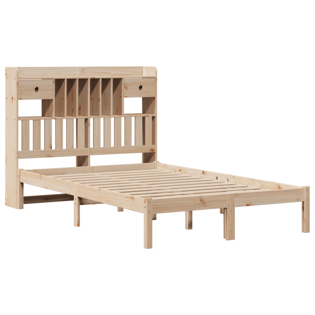 Letto Libreria senza Materasso 135x190 cm in Legno di Pino