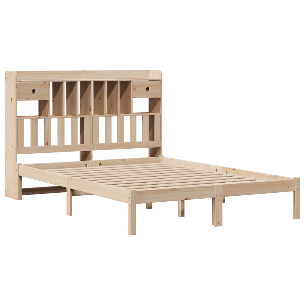 Letto Libreria senza Materasso 140x200 cm in Legno di Pino