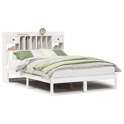 Letto Libreria senza Materasso Bianco 140x200 cm Legno di Pino
