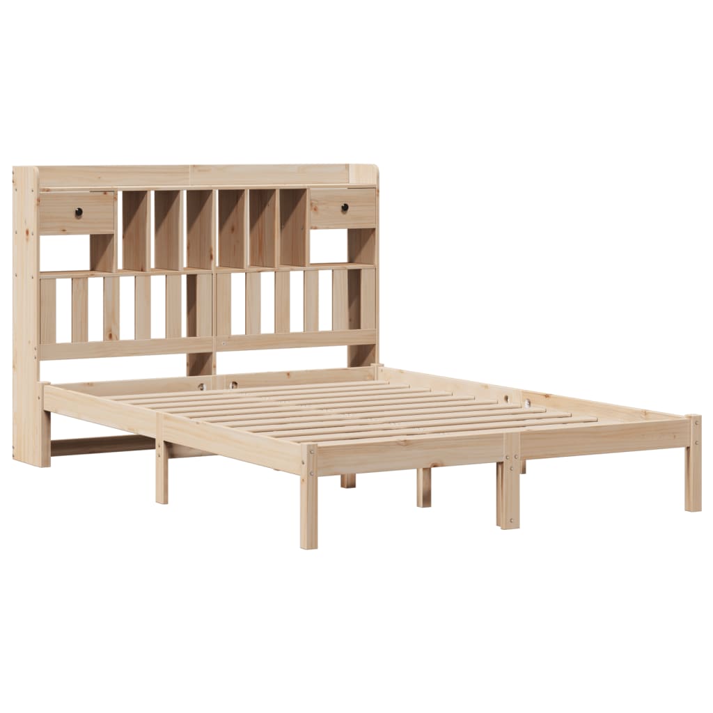 Letto Libreria senza Materasso 150x200 cm in Legno di Pino