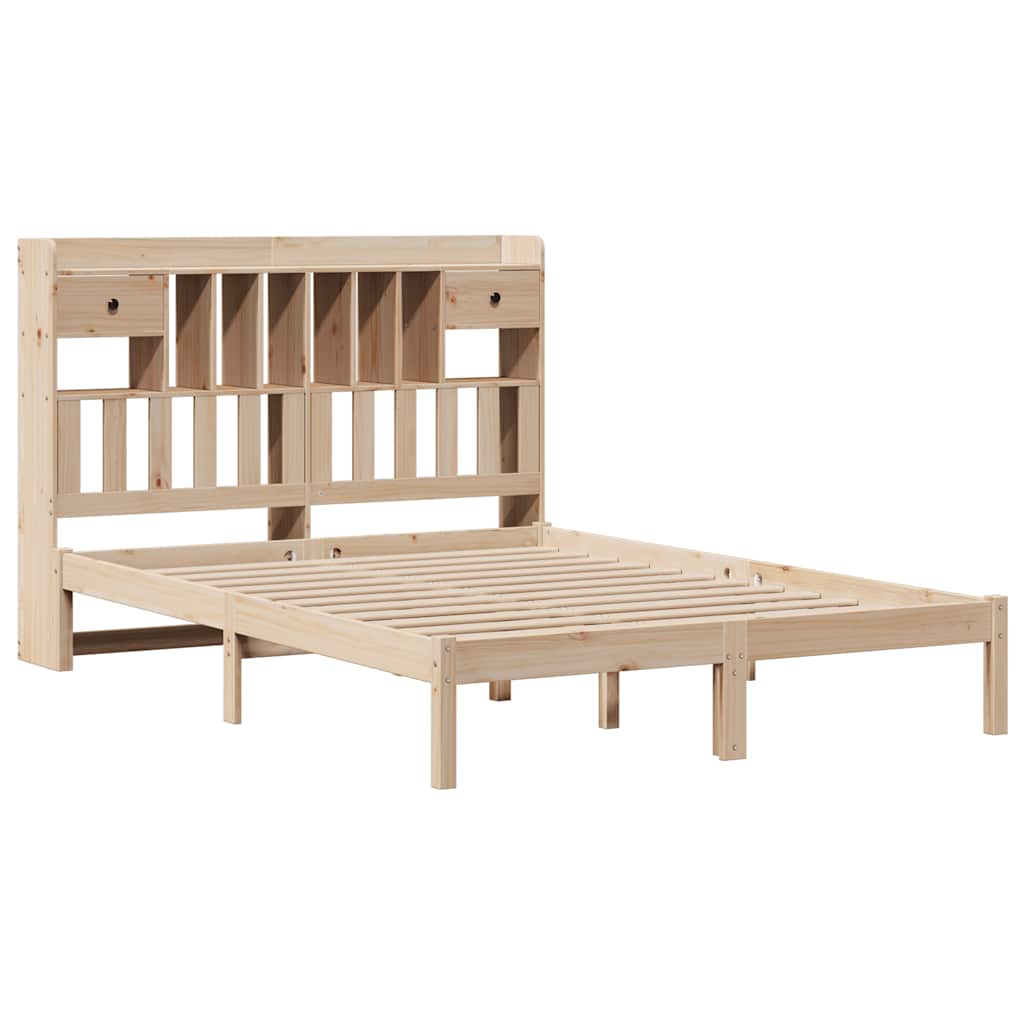 Letto Libreria senza Materasso 160x200 cm in Legno di Pino
