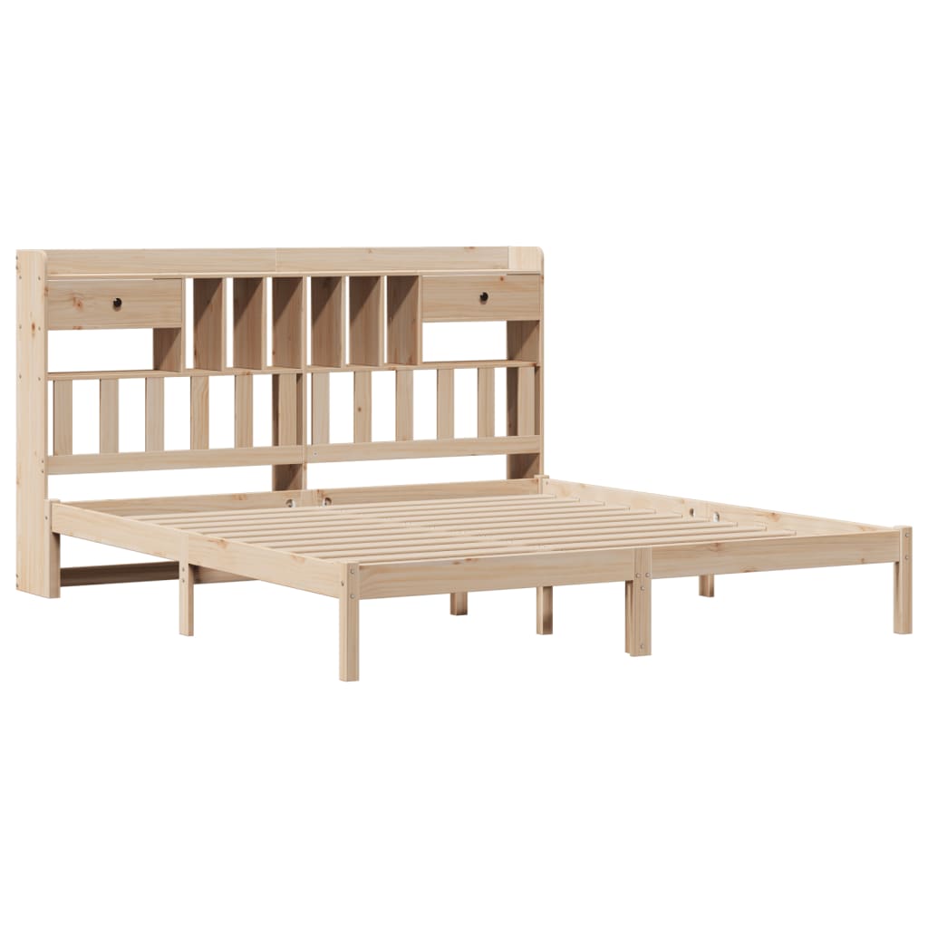 Letto Libreria senza Materasso 180x200 cm in Legno di Pino
