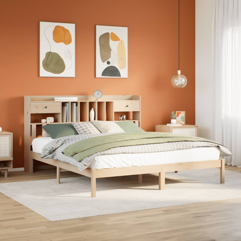 Letto Libreria senza Materasso 180x200 cm in Legno di Pino