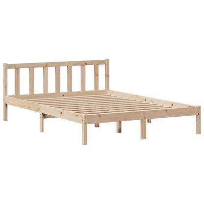 Letto Libreria senza Materasso 140x190 cm in Legno di Pino