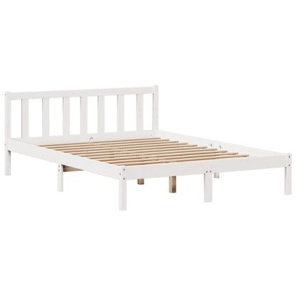 Letto Libreria senza Materasso Bianco 140x190 cm Legno di Pino