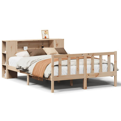 Letto Libreria senza Materasso 140x200 cm in Legno di Pino