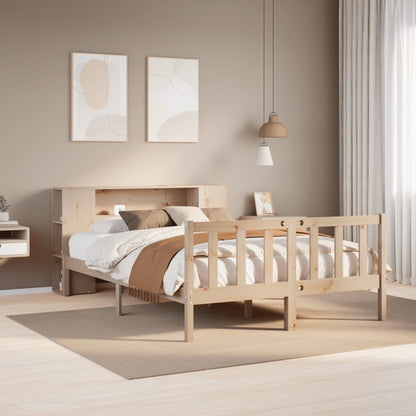 Letto Libreria senza Materasso 140x200 cm in Legno di Pino