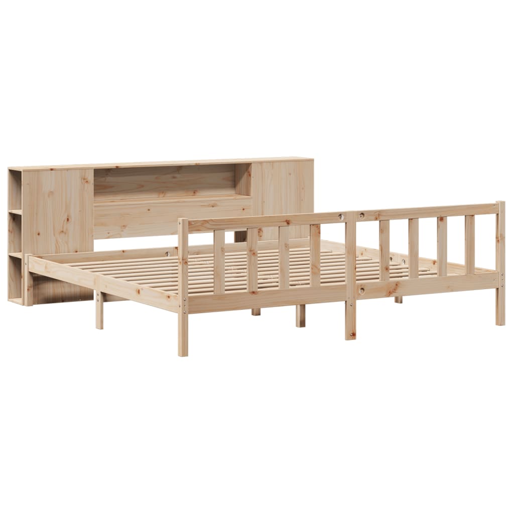 Letto Libreria senza Materasso 180x200 cm in Legno di Pino