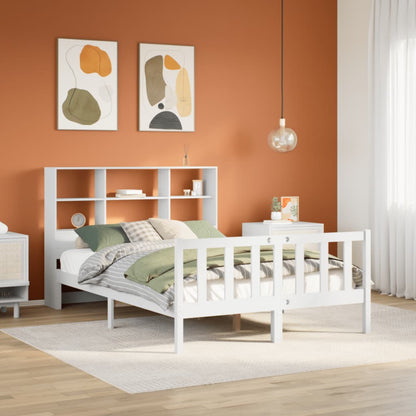 Letto Libreria senza Materasso Bianco 120x200 cm Legno di Pino