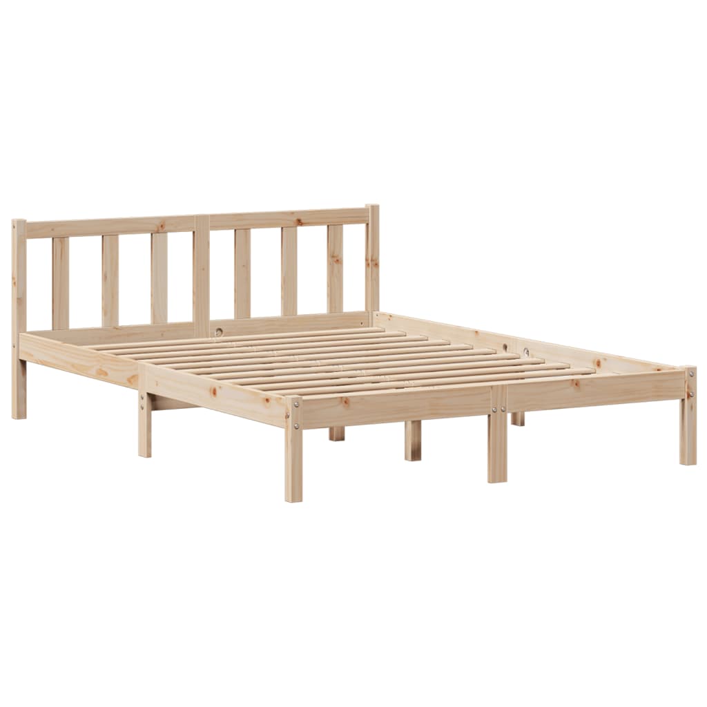 Letto Libreria senza Materasso 140x200 cm in Legno di Pino