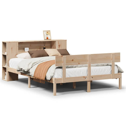 Letto Libreria senza Materasso 140x190 cm in Legno di Pino