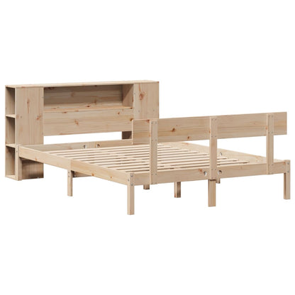 Letto Libreria senza Materasso 140x190 cm in Legno di Pino