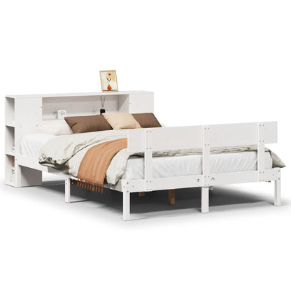 Letto Libreria senza Materasso Bianco 140x190 cm Legno di Pino