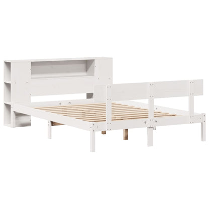 Letto Libreria senza Materasso Bianco 140x190 cm Legno di Pino