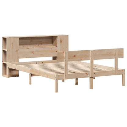 Letto Libreria senza Materasso 140x200 cm in Legno di Pino