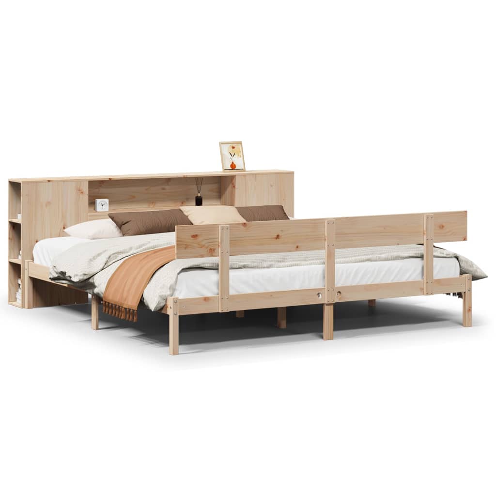 Letto Libreria senza Materasso 180x200 cm in Legno di Pino