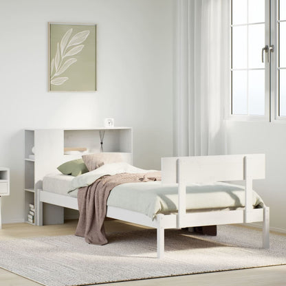 Letto con Libreria senza Materasso 75x190 cm in Legno Pino