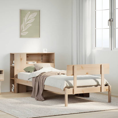 Letto Libreria senza Materasso 90x200 cm Legno Massello Pino