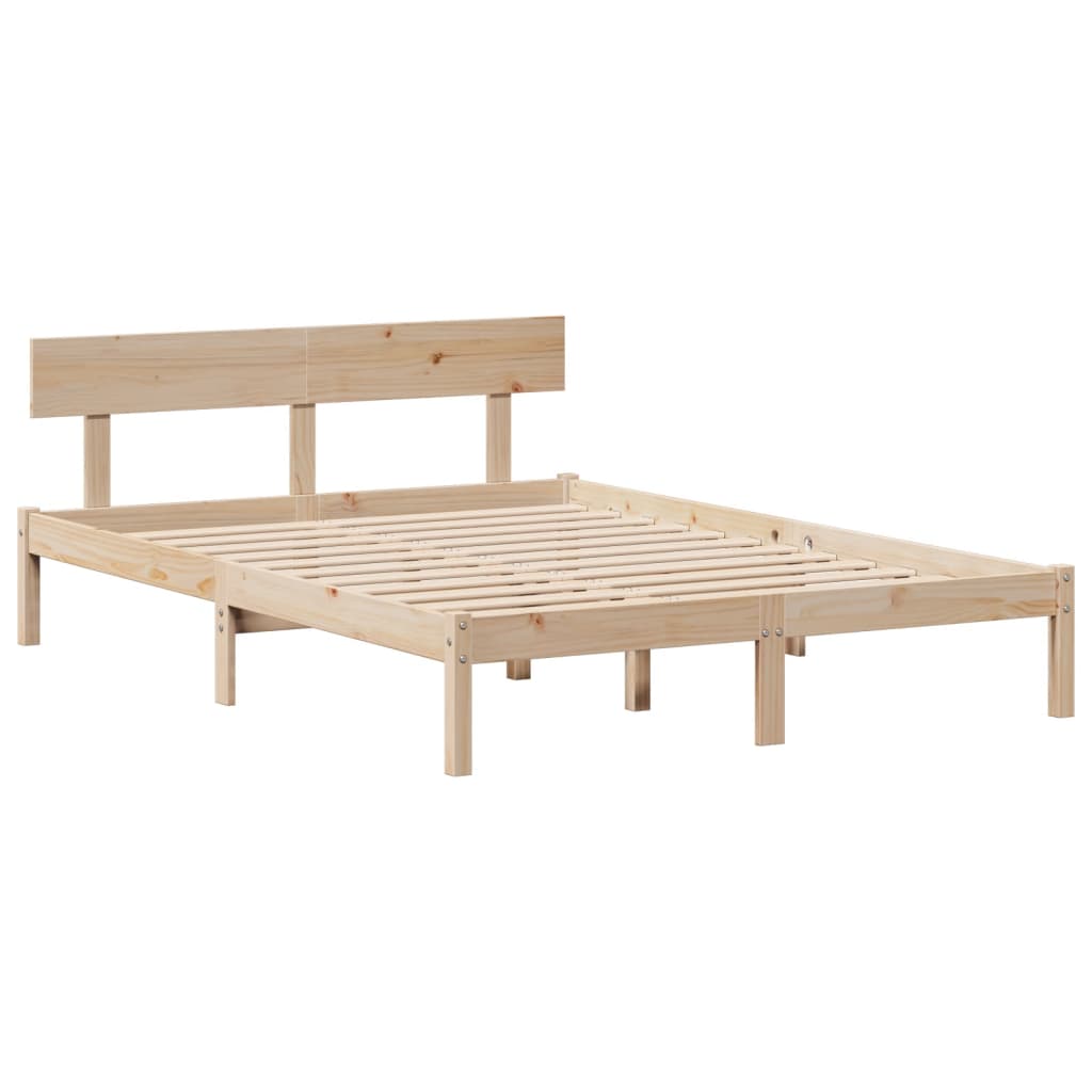 Letto Libreria senza Materasso 140x190 cm in Legno di Pino