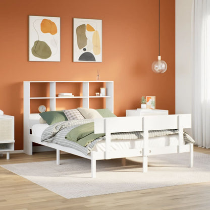 Letto Libreria senza Materasso Bianco 120x200 cm Legno di Pino