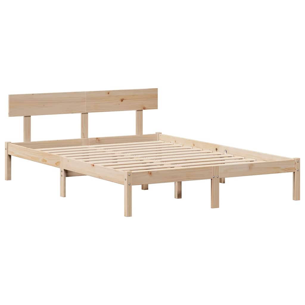 Letto Libreria senza Materasso 160x200 cm in Legno di Pino