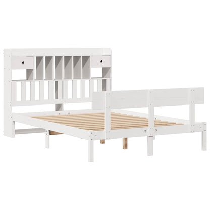 Letto Libreria senza Materasso Bianco 160x200 cm Legno di Pino