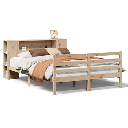 Letto Libreria senza Materasso 140x190 cm in Legno di Pino