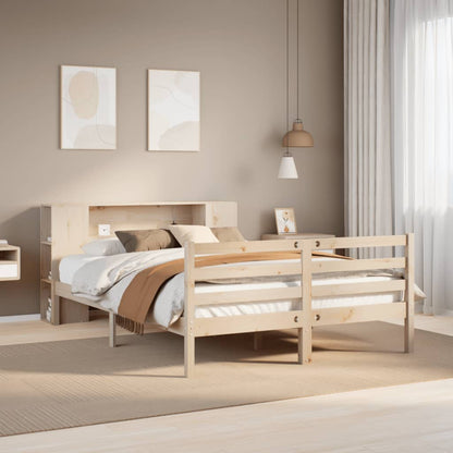 Letto Libreria senza Materasso 140x190 cm in Legno di Pino