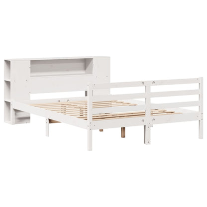 Letto Libreria senza Materasso Bianco 140x200 cm Legno di Pino