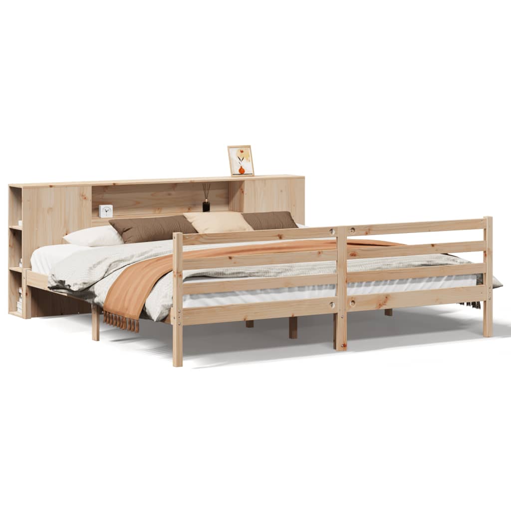 Letto Libreria senza Materasso 180x200 cm in Legno di Pino