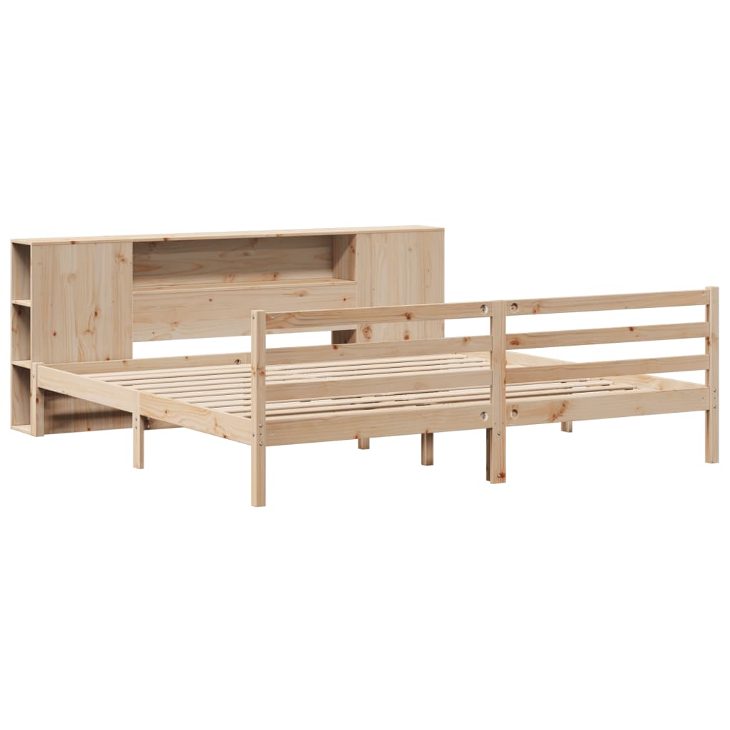 Letto Libreria senza Materasso 180x200 cm in Legno di Pino