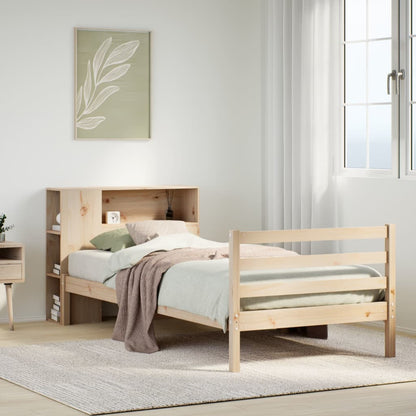 Letto Libreria senza Materasso 90x200 cm Legno Massello Pino