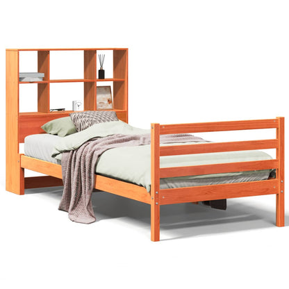 Letto Libreria senza Materasso Marrone Cera 100x200 cm Legno