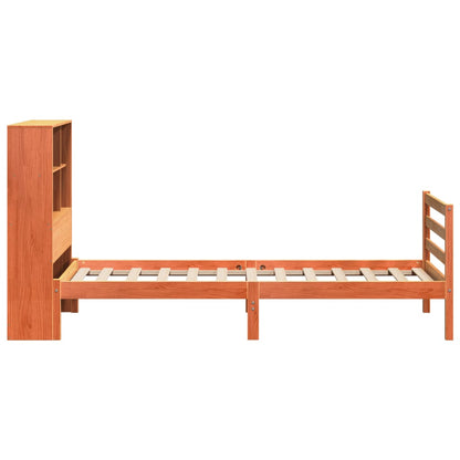 Letto Libreria senza Materasso Marrone Cera 100x200 cm Legno