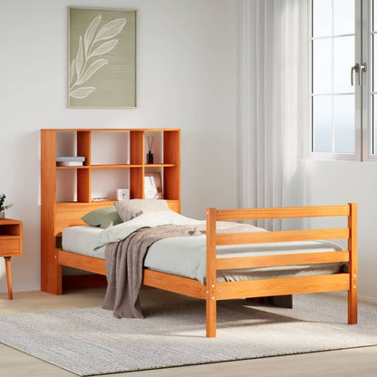 Letto Libreria senza Materasso Marrone Cera 100x200 cm Legno