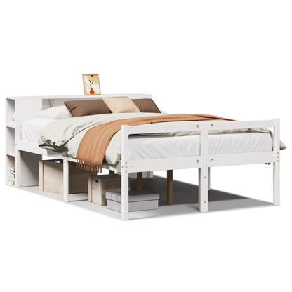 Letto Libreria senza Materasso Bianco 140x190 cm Legno di Pino